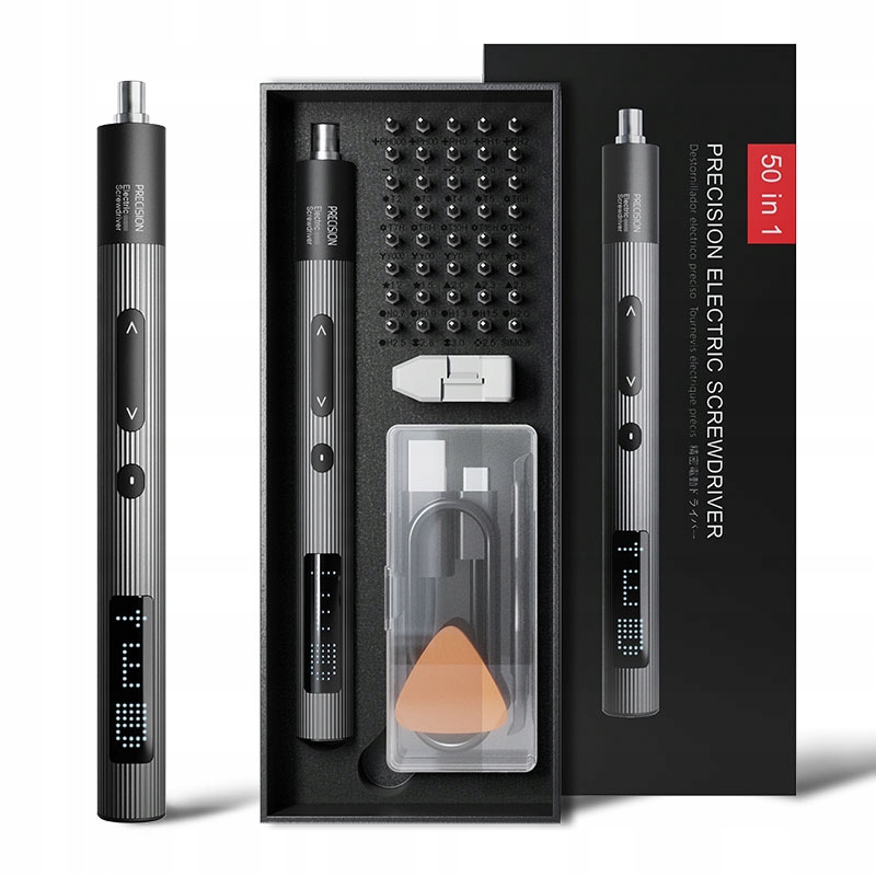 Bezdrátový elektrický šroubovák sada 50v1 Led podsvícení magnetizér