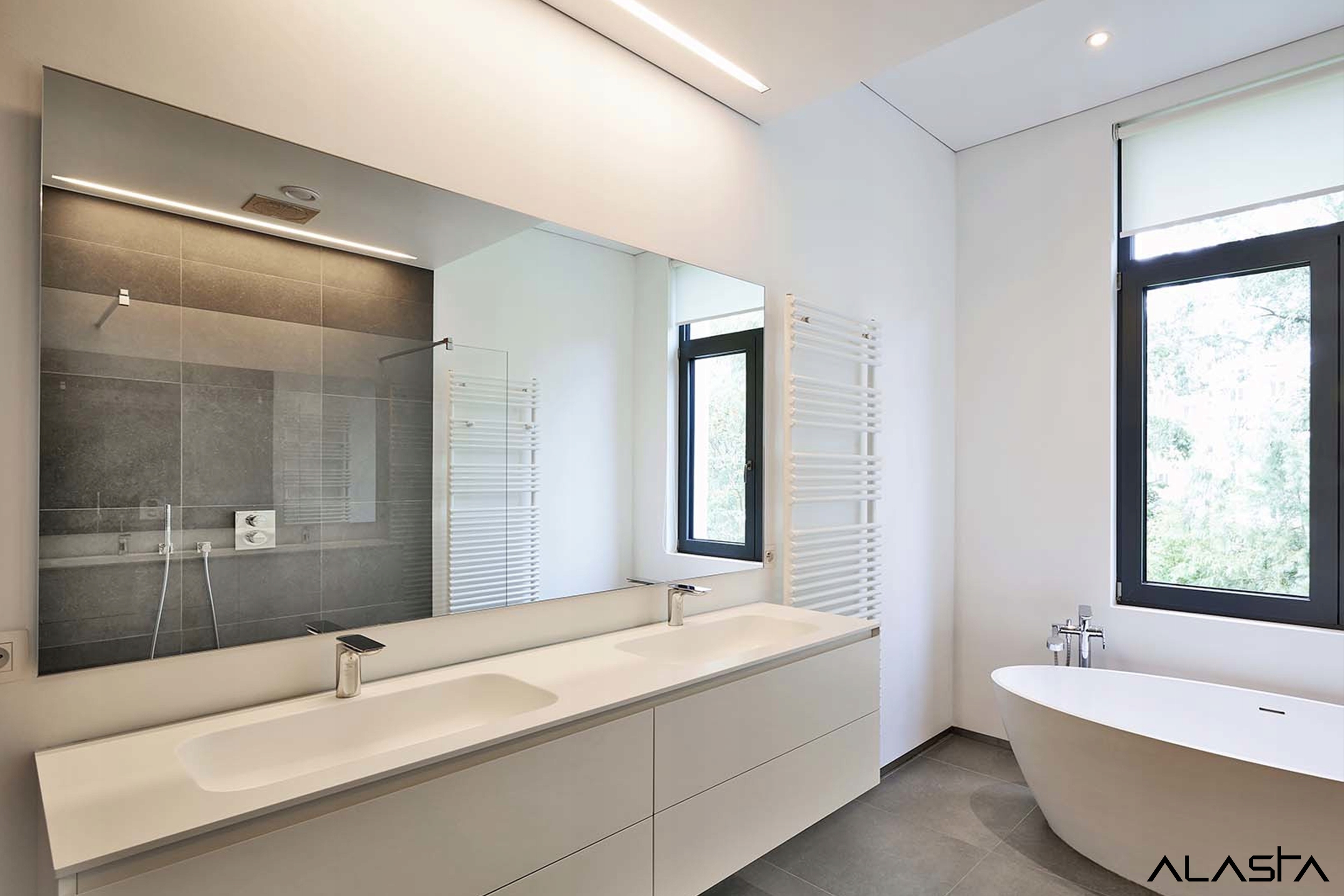 LUSTRO NA WYMIAR - SREBRNE - GOTOWE DO MONTAŻU! Szerokość 100 mm