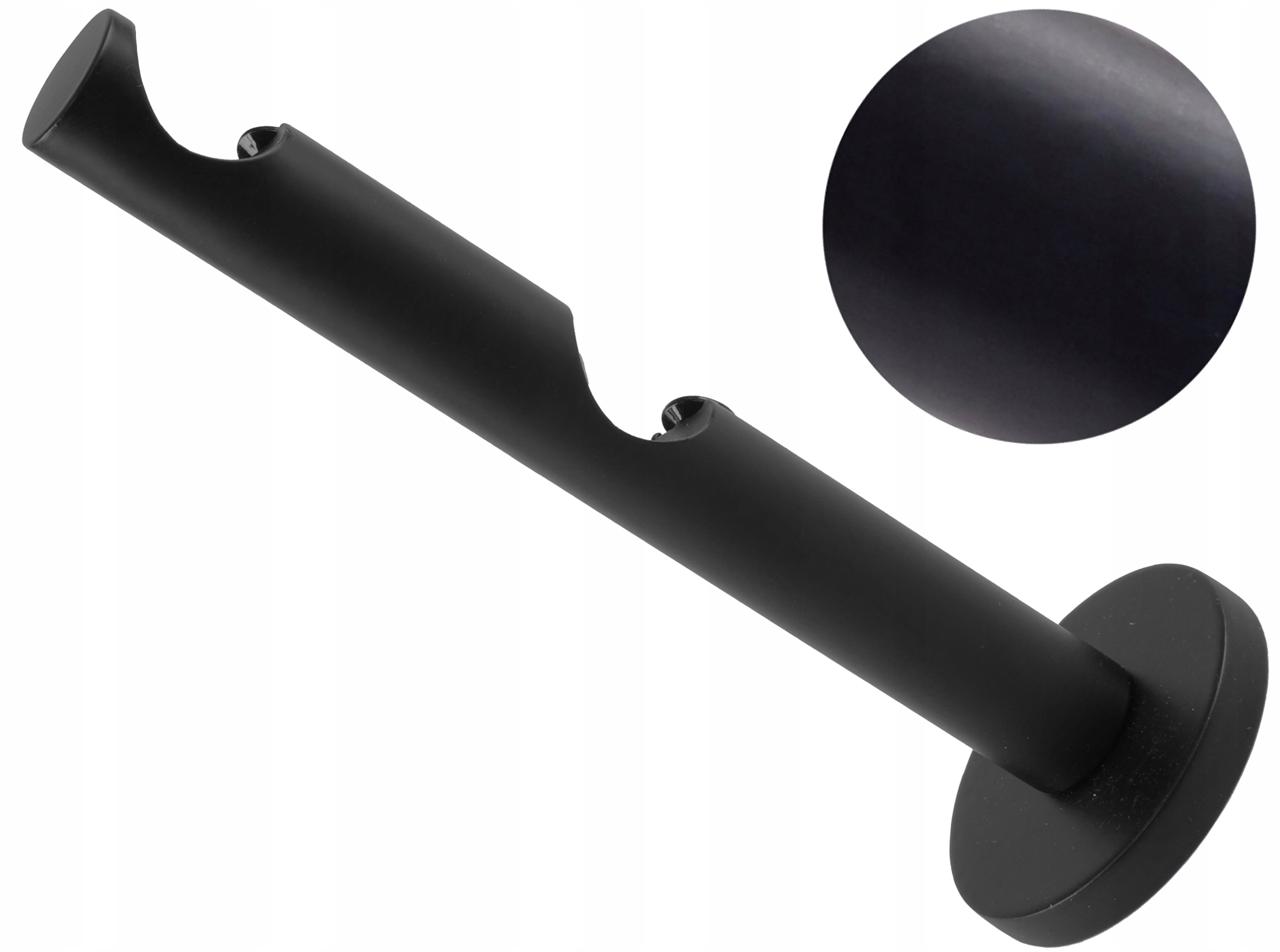 19+19 mm WSPORNIK PODWÓJNY karnisz LOFT - TRENDY CZARNY MAT