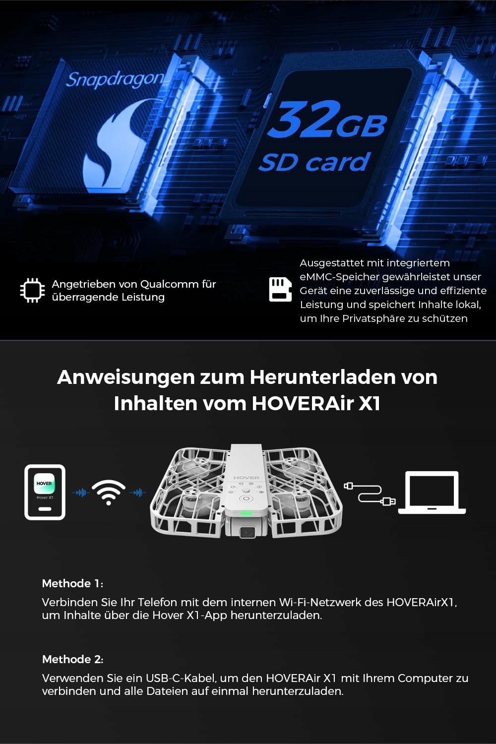HOVERAIR X1 Mini Dron z Kamerą HDR i Sterowaniem Gestami — miniatura 7