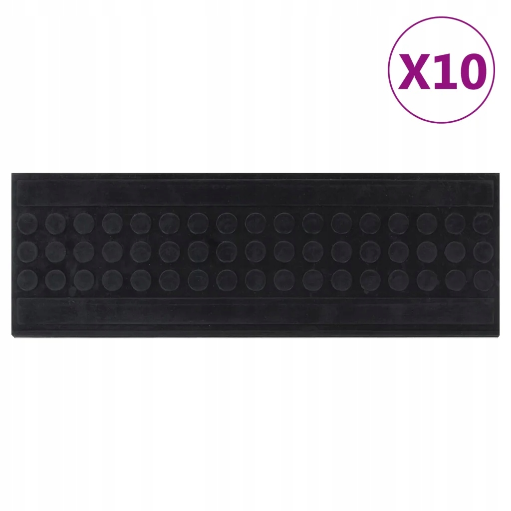 vidaXL Nášlapy na schody 10 ks 25 x 75 cm guma
