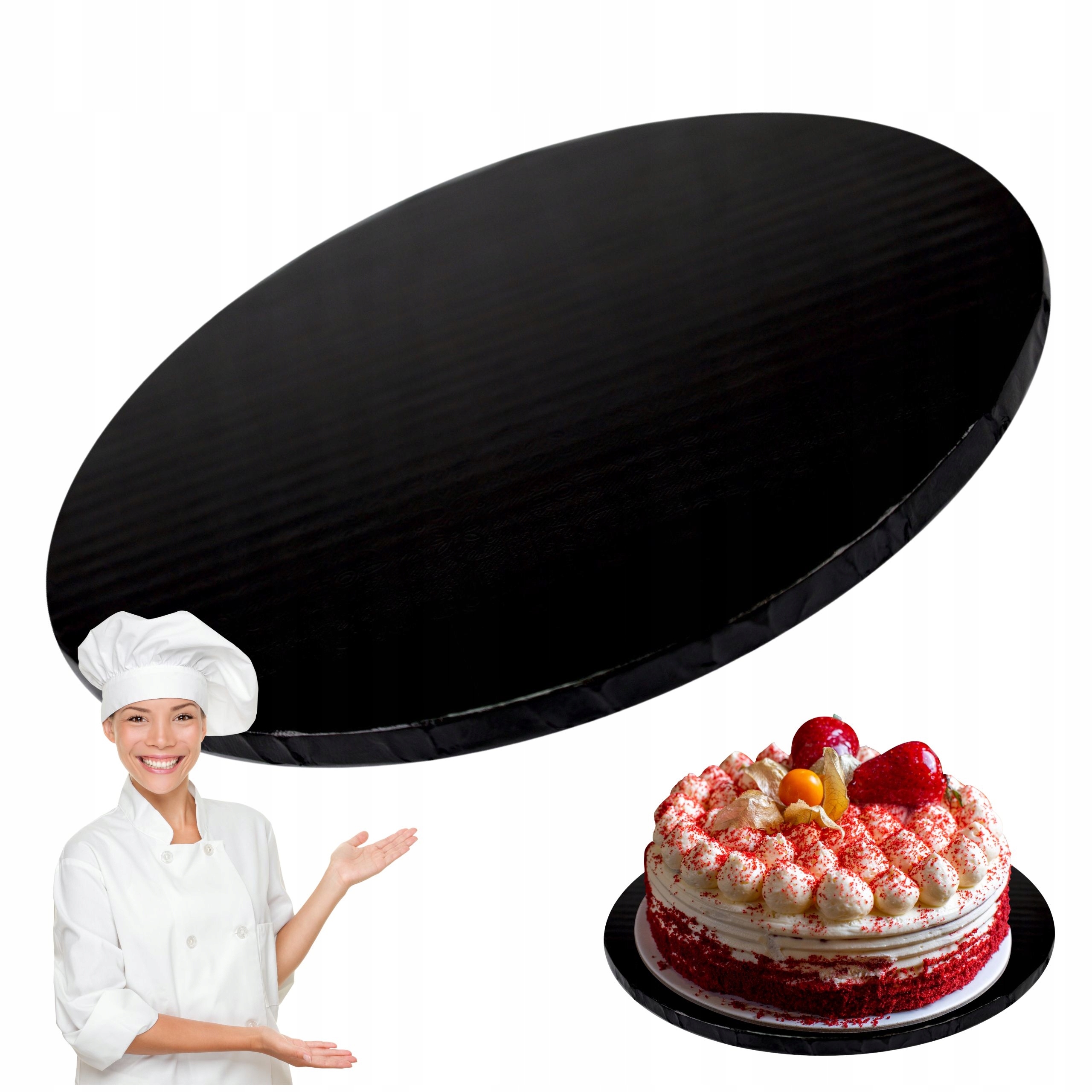 PODKŁAD POD TORT CZARNY OKRĄGŁY 30CM GRUBY