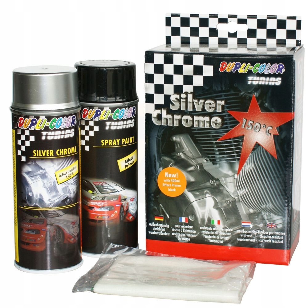 ZESTAW SILVER CHROM SPRAY 400 ML MOTIP DUPLI