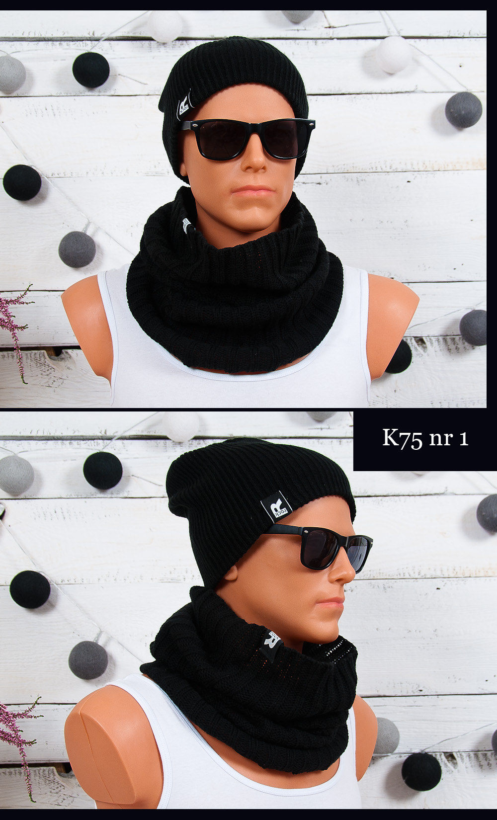 ZIMOWY MĘSKI Komplet CZAPKA+ KOMIN Szalik JAKOŚĆ Płeć mężczyzna