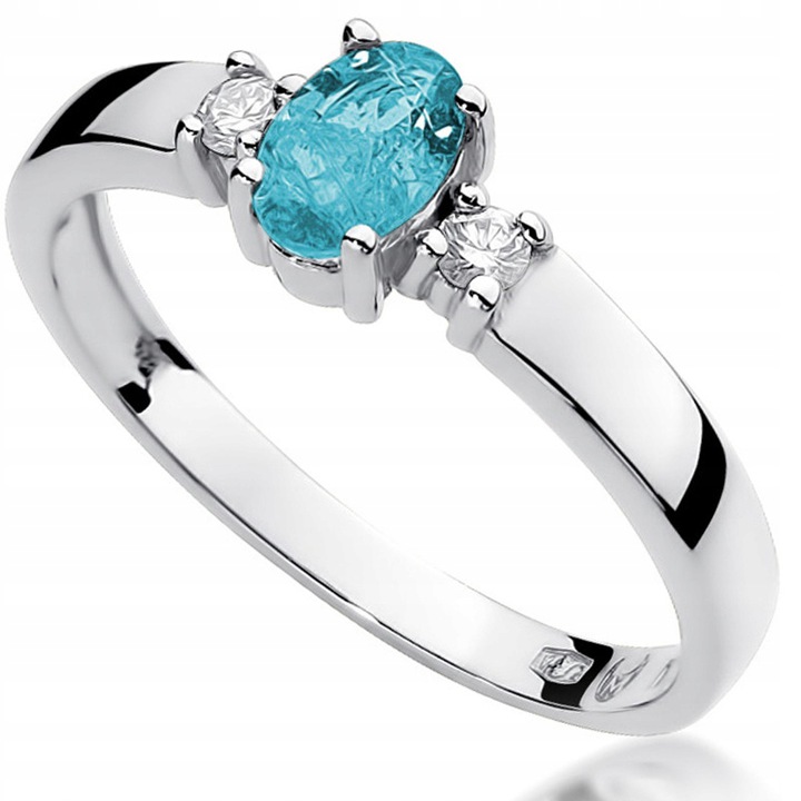 

Pierścionek Złoty Z Topazem I Brylantami