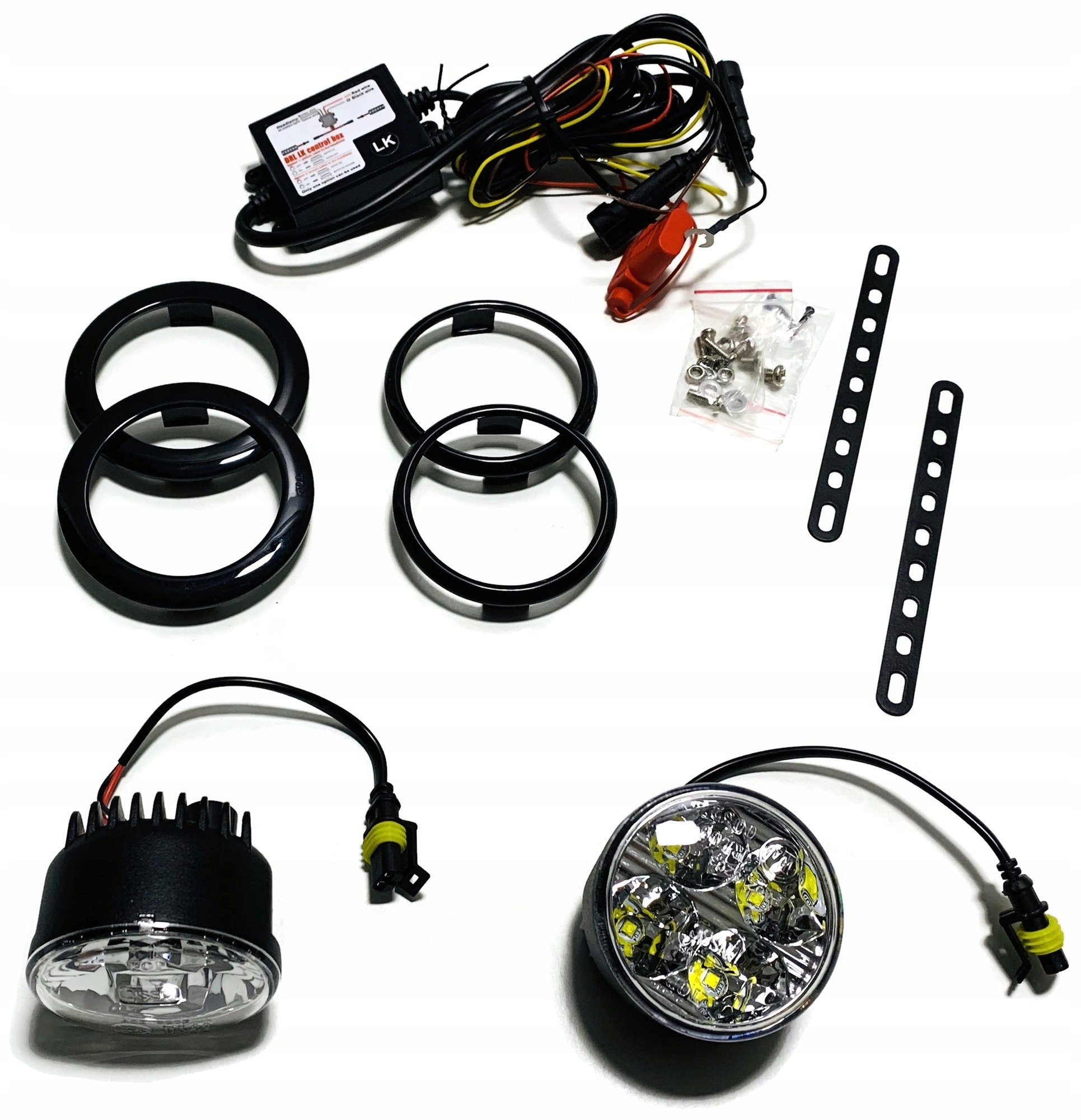 SWIATLA JAZDY DZIENNEJ 4 LED OKRAGLE 7CM 12V 24V Voltage 12 V