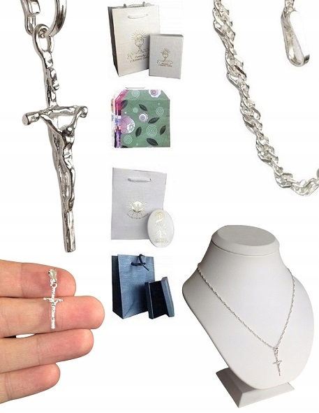 Łańcuszek srebrny komunijny / chrzest + krzyżyk