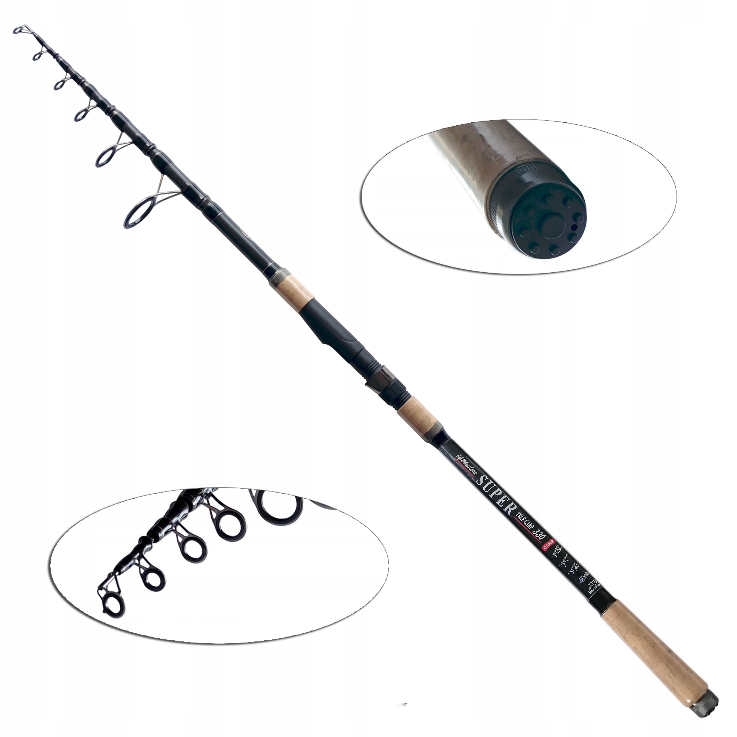 Uhlíková Kaprová Tyč 3,30 m Teleskopická 3,0 lbs