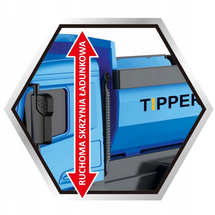 AUTO BUDOWLANE WYWROTKA NIEBIESKA Z NAPĘDEM ŚW/DŹW Model wywrotka