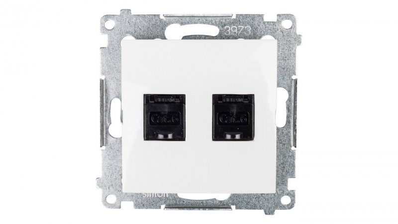 Počítačová zásuvka 2x RJ45 kategorie 6 s protiprachovým přenosem (modul)