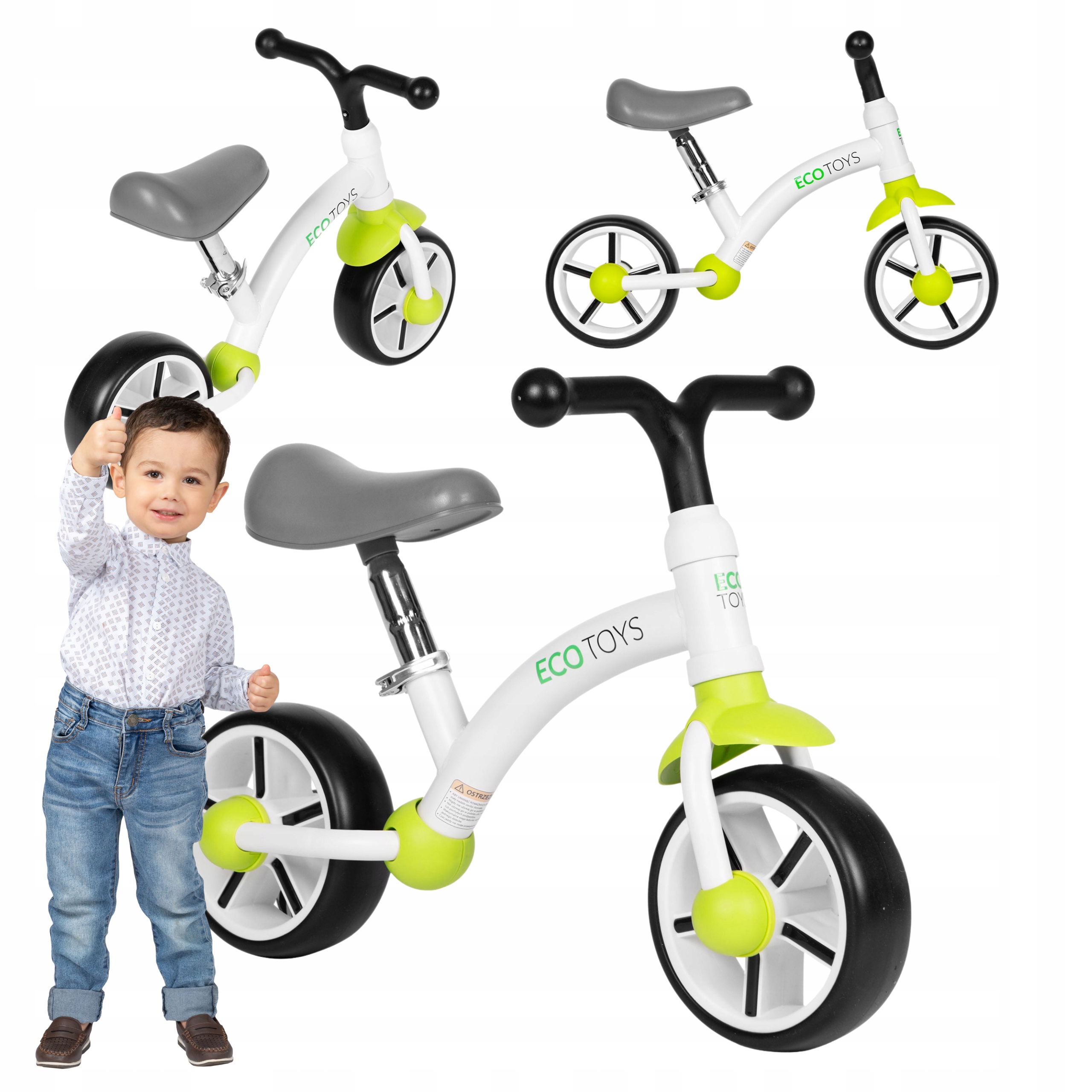 Rowerek Biegowy Dla Dzieci Jeździk Rower Koła Eva Regulacja Siodełka Zieleń