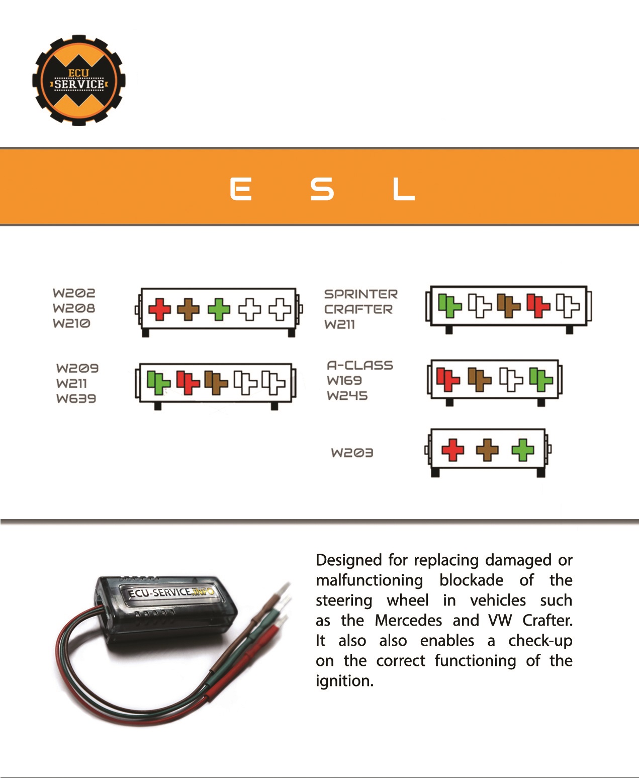 Emulator rygla ESL UNIWERSALNY - VW, MERCEDES Producent części Ecu-Service