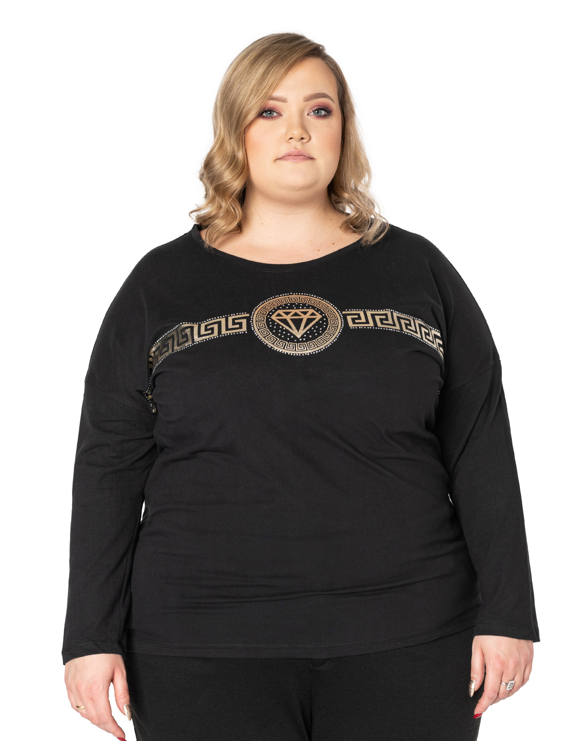 

Duża Bluzka Damska Koszulka Długi Rękaw 7068-01