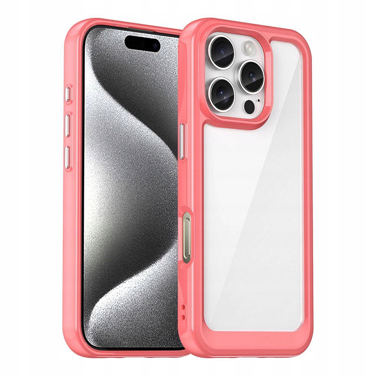 Etui Outer Space Case Z Żelową Ramką Do Iphone 16 Pro Max Czerwone