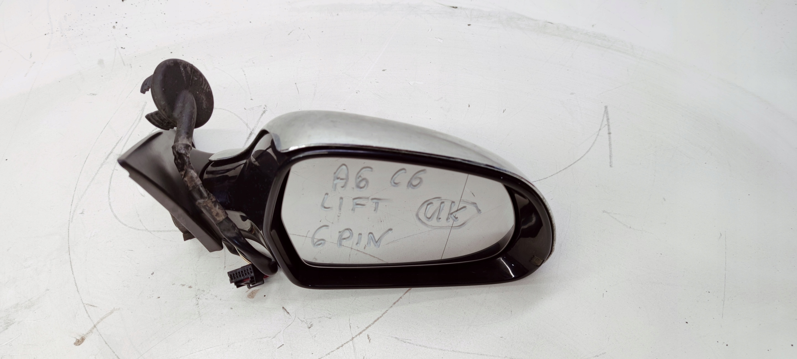 mirror right front AUDI A6 C6 LIFT UK 6 PIN LZ9Y