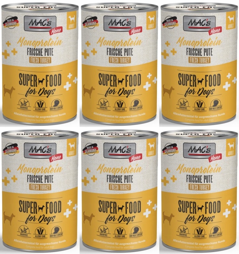 Levně MAC's Pes Monoprotein Krůta 6 plechovek 400 g
