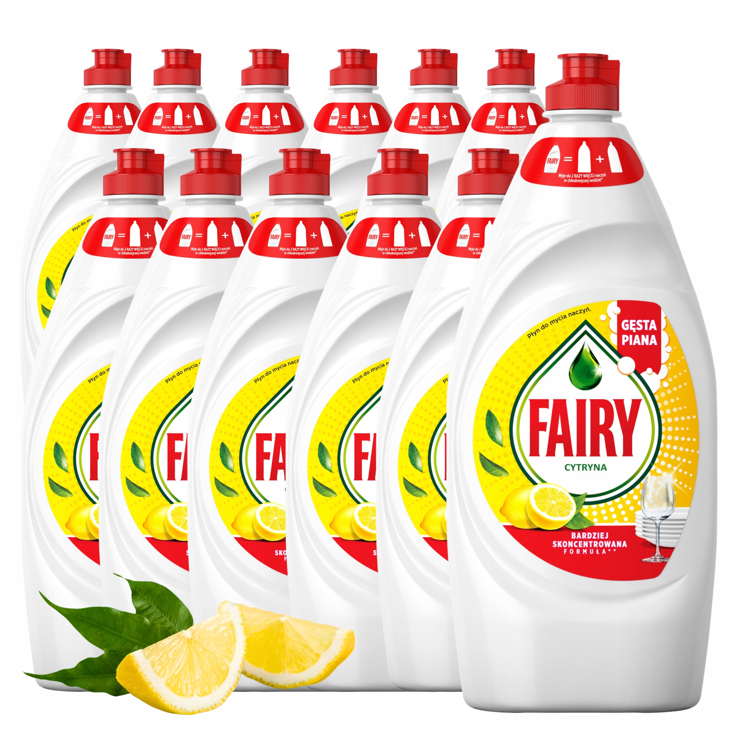 12 x Fairy Citron Velký tekutý přípravek na nádobí Lemon Ultra Koncentrovaný hustý 0,9 l