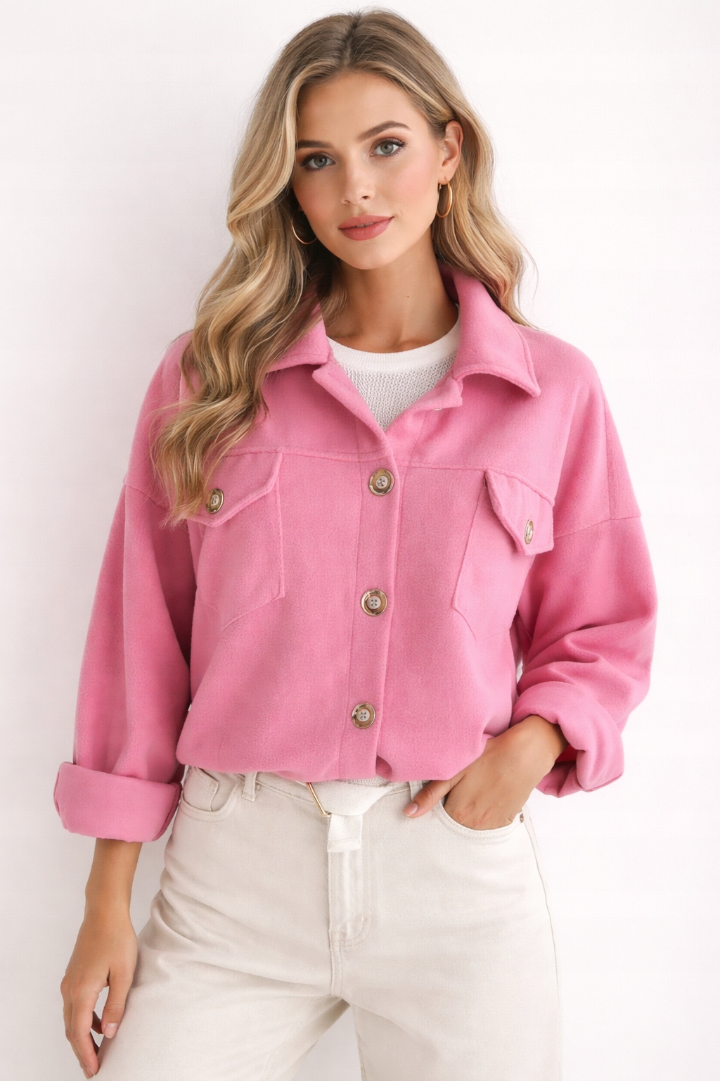 Kurtka bomberka z gumką wiosenna krótka neon pastele różowa landrynkowa