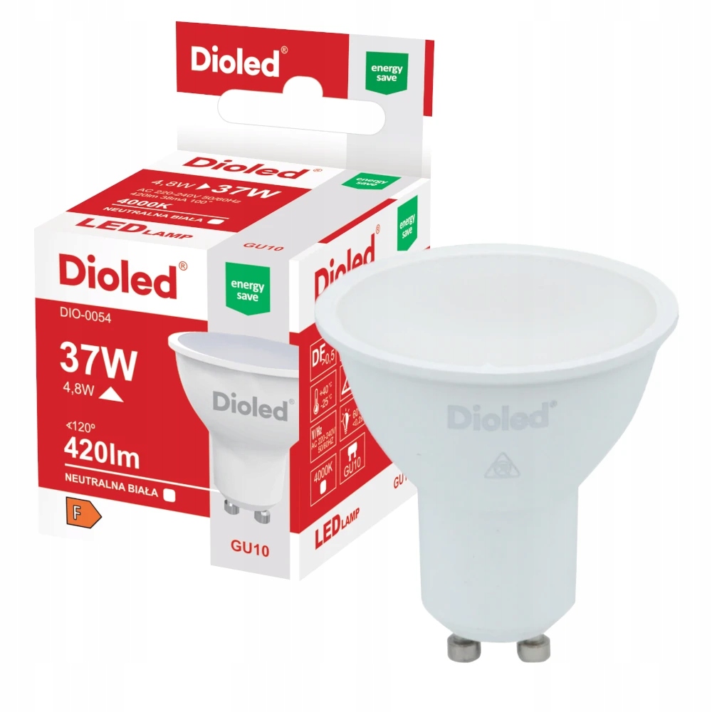 

Żarówka Led GU10 4,8W biała neutralna 420lm