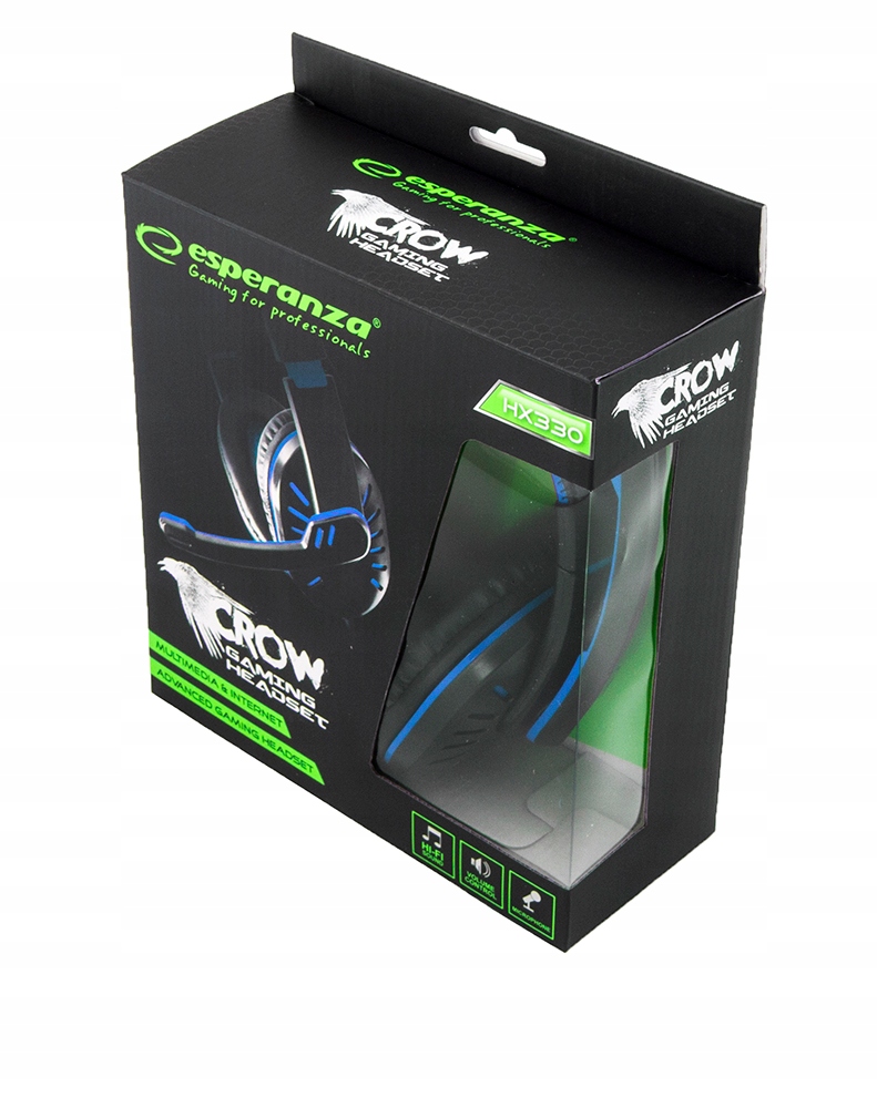 SŁUCHAWKI Z MIKROFONEM DLA GRACZY CROW NIEBIESKIE Kod producenta EGH330B