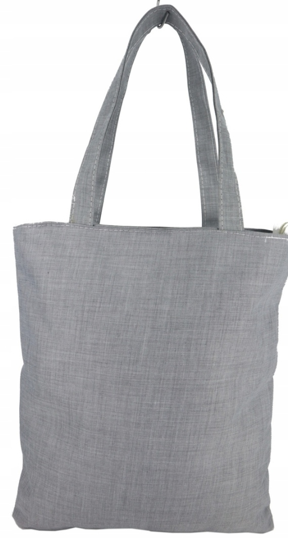 TORBA bawełniana szara ekologiczna BEZ NAPISU pion