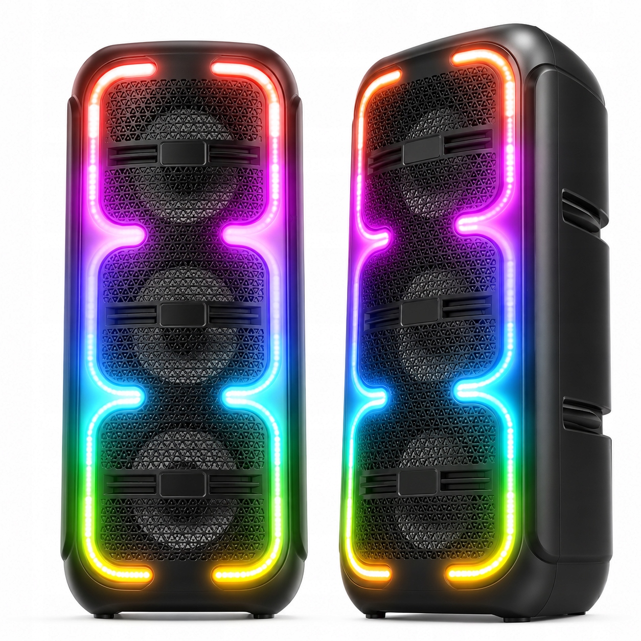 Głośnik Bezprzewodowy 1200W Bluetooth Przenośny Radio Fm Usb Sd Mobilny Led