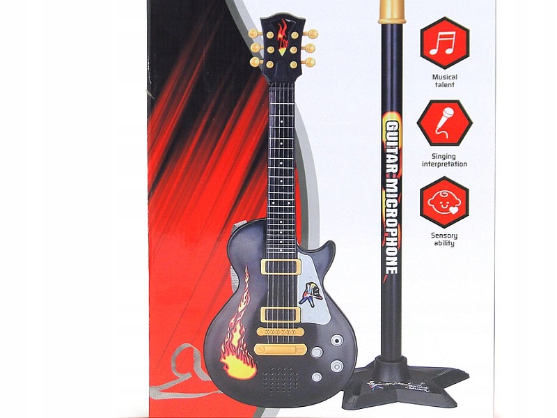 Gitara elektryczna z mikrofonem 63x30x5,5cm Marka Adar