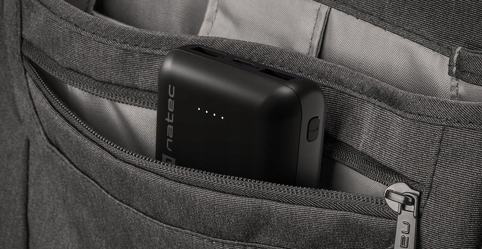 POWERBANK NATEC TREVI COMPACT 10000MAH 2xUSB USB-C Pojemność akumulatora 10000 mAh