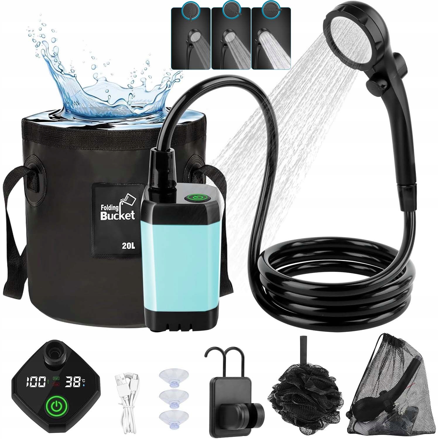 Turistická Sprcha Bezdrátový Displej Teploty Pro Chodce