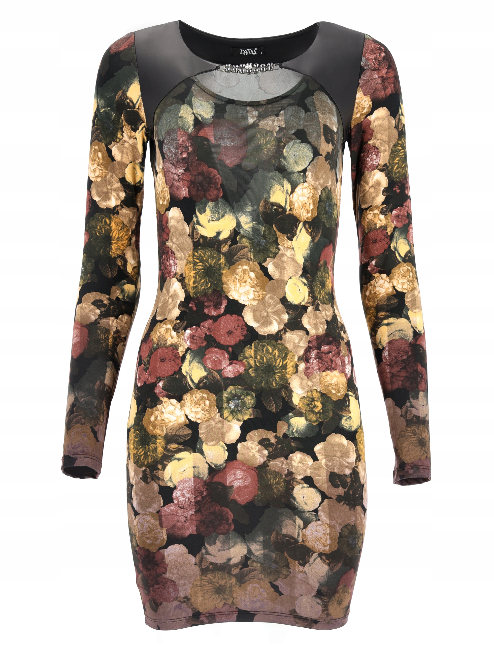 Šaty Mini S Květinami, Přiléhavá, Přiléhavá, Béžová L