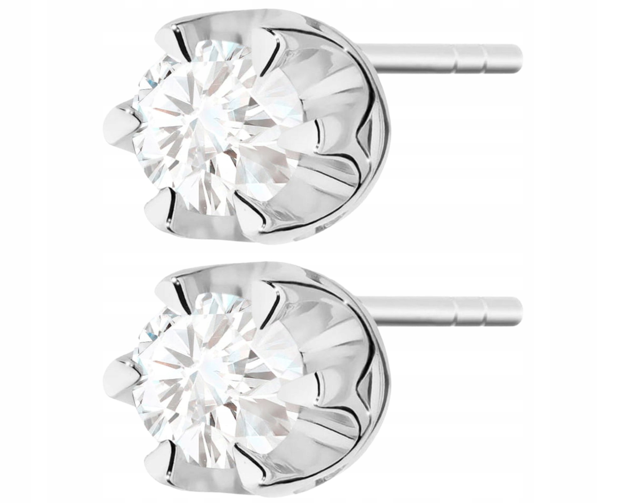 Bílé Zlato Náušnice S Brilianty Tyčinka Zlato 585