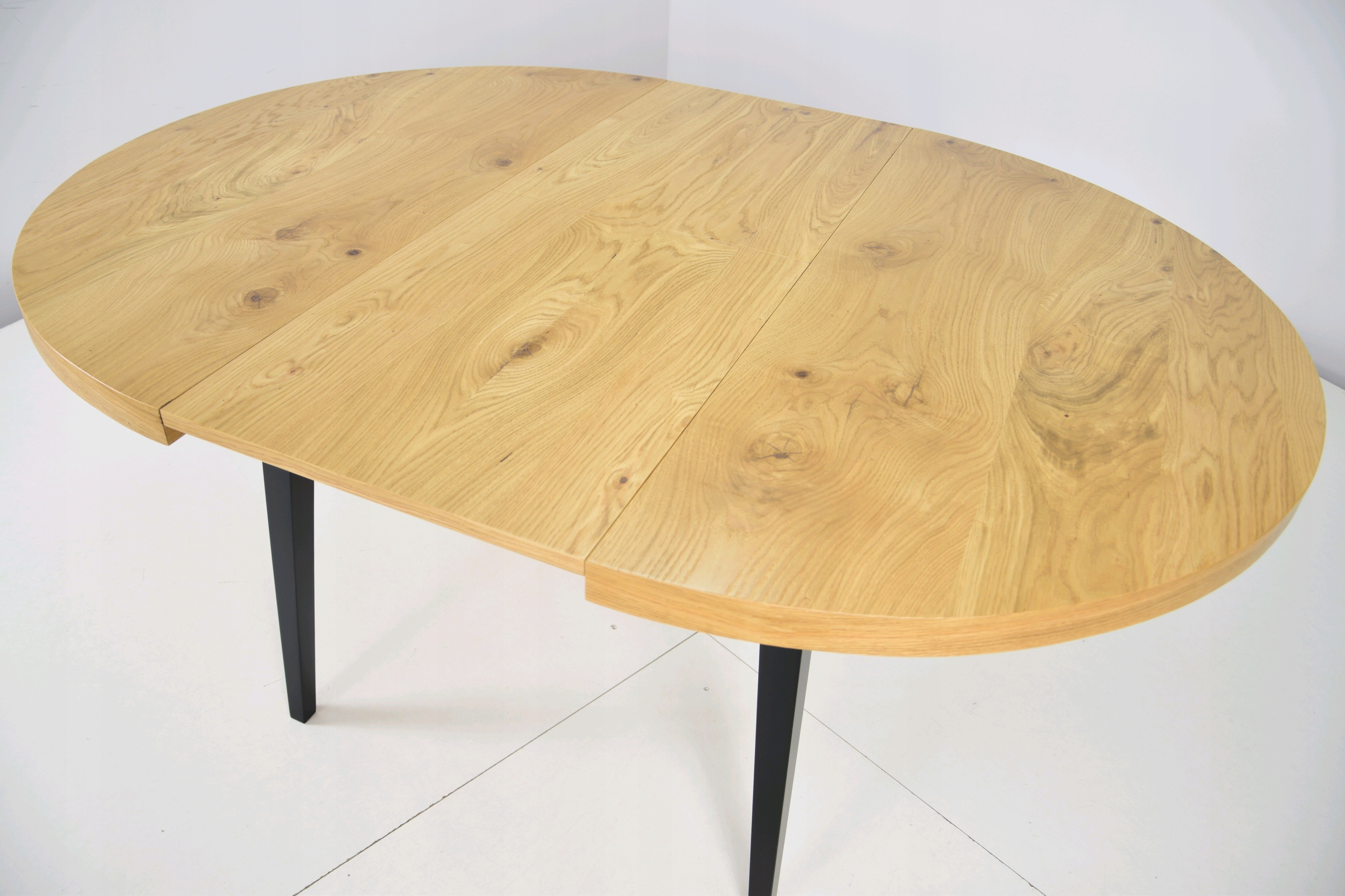 MODNY ZESTAW Stół okrągły z 4 krzesłami CZARNY/DĄB Kolor blatu inny kolor