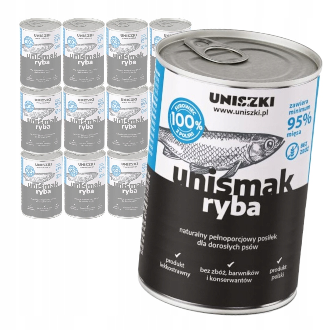 Uniszki Unismak Ryba 12x400g Bezobilné Vlhké Krmivo pro psy
