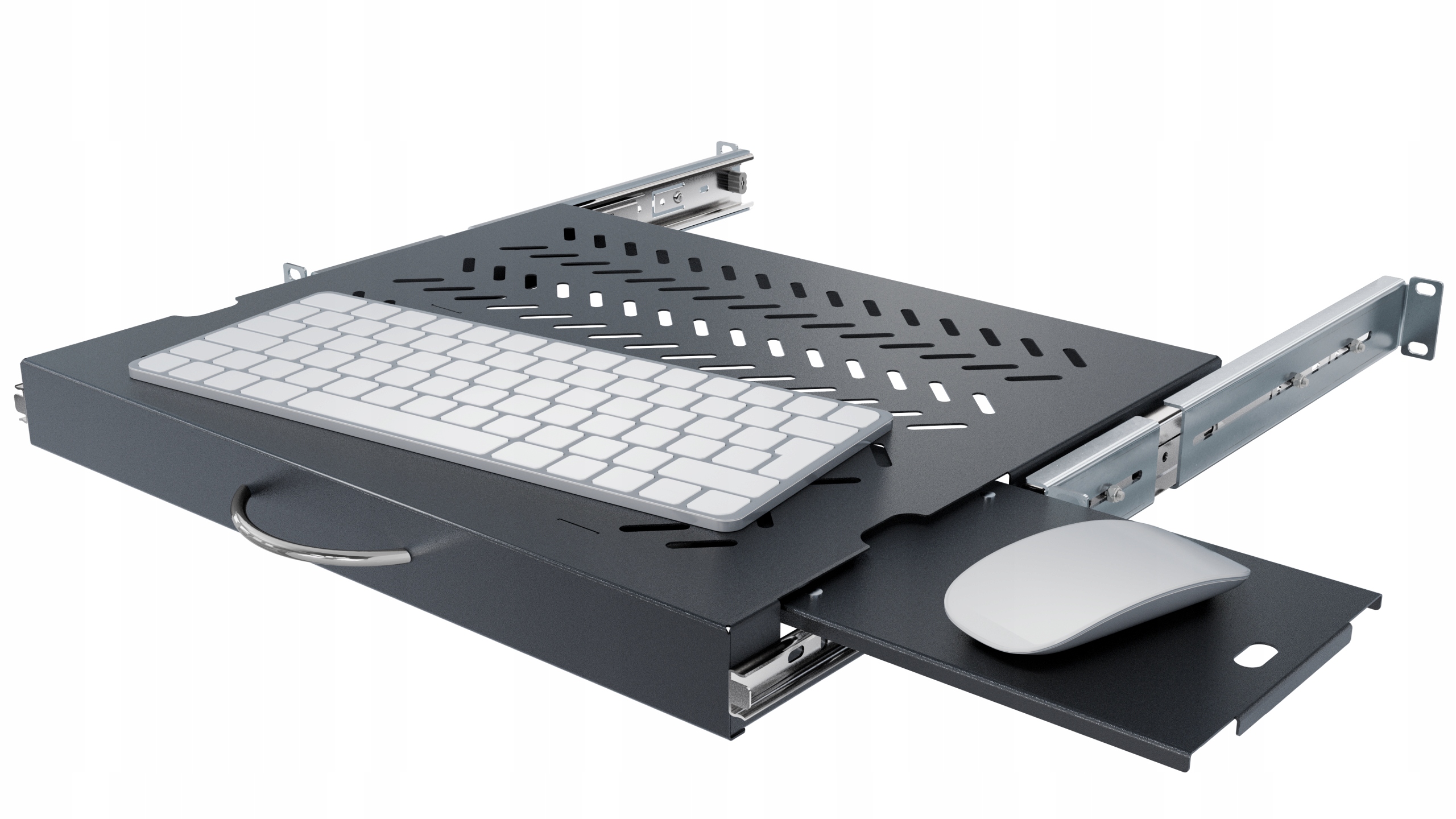 Półka Wysuwana Rack 19" 1U 350 mm pod Mysz i Klawiaturę do Szafy Serwerowej