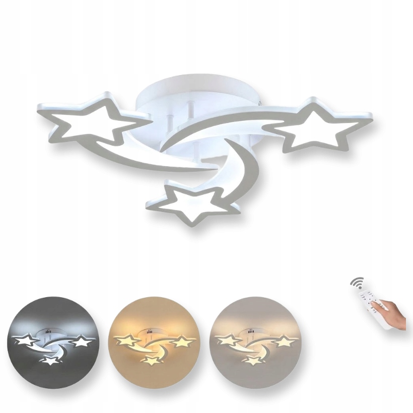 Stropní svítidlo Led bílé moderní do ložnice stmívatelné dálkové ovládání 30W