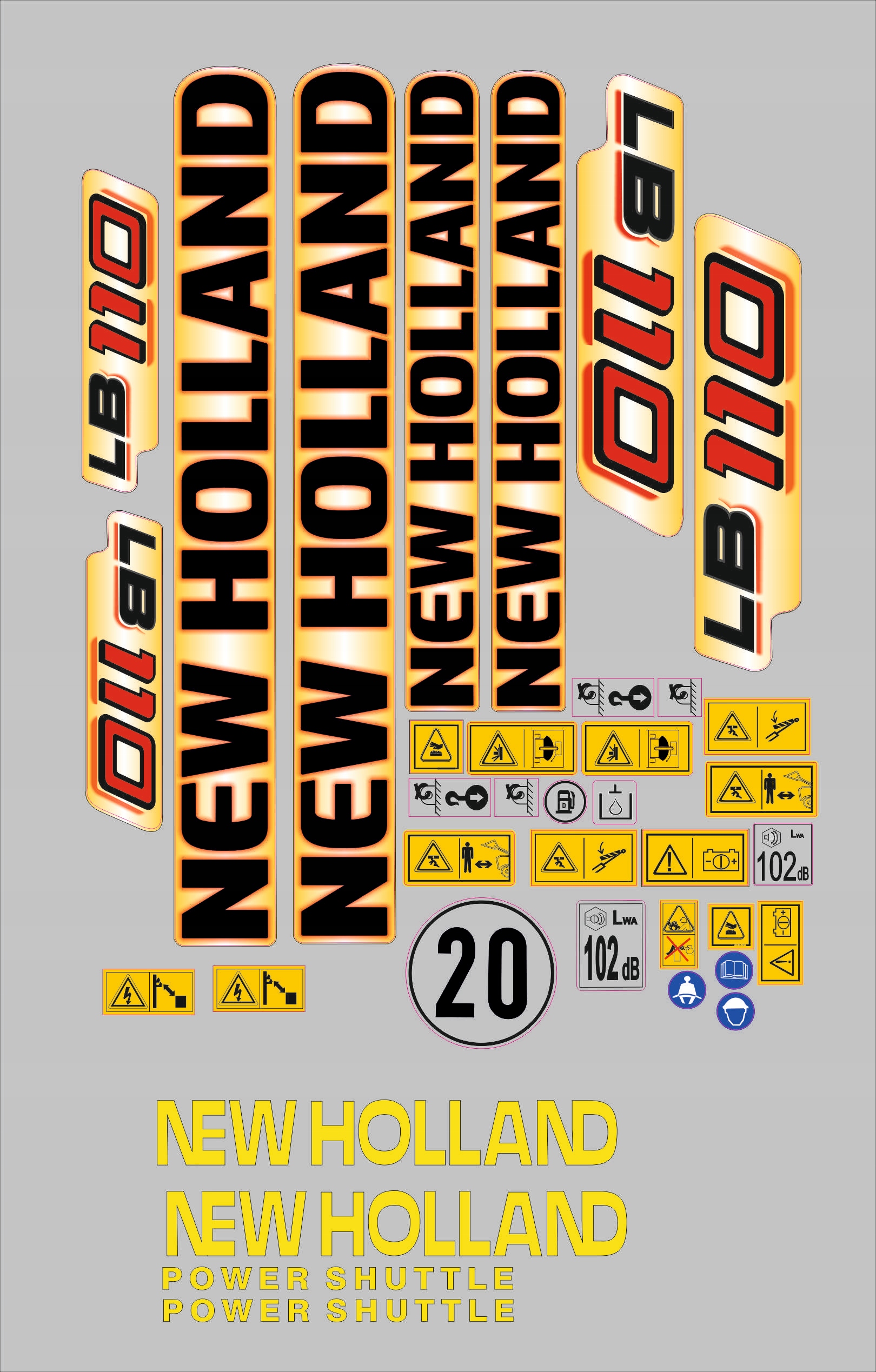 naklejki oklejenie NEW HOLLAND LB 110