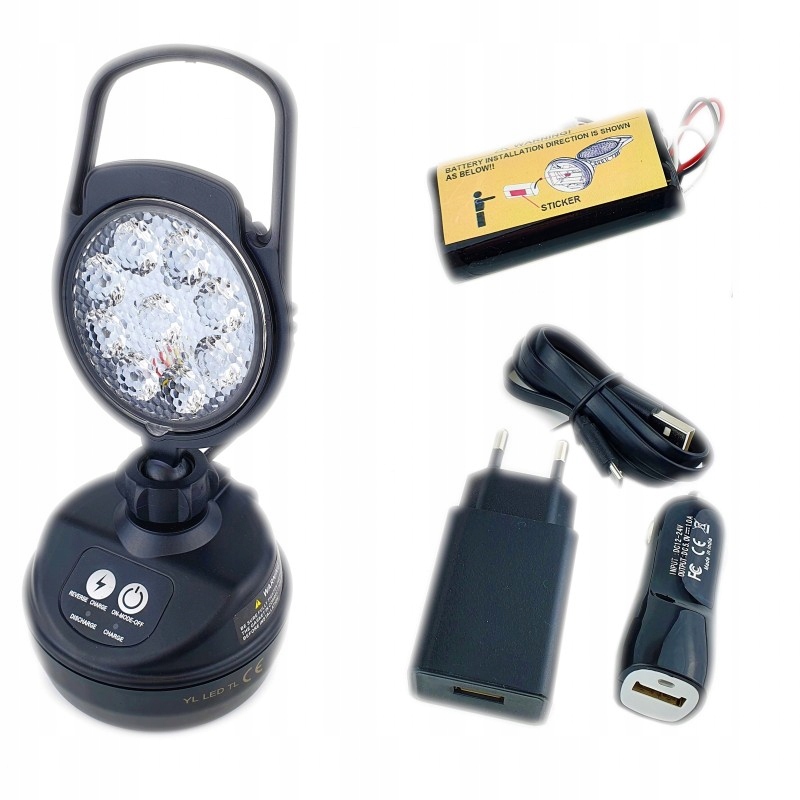 LAMPA ROBOCZA LED MAGNES BATERIA LADOWARKA 360