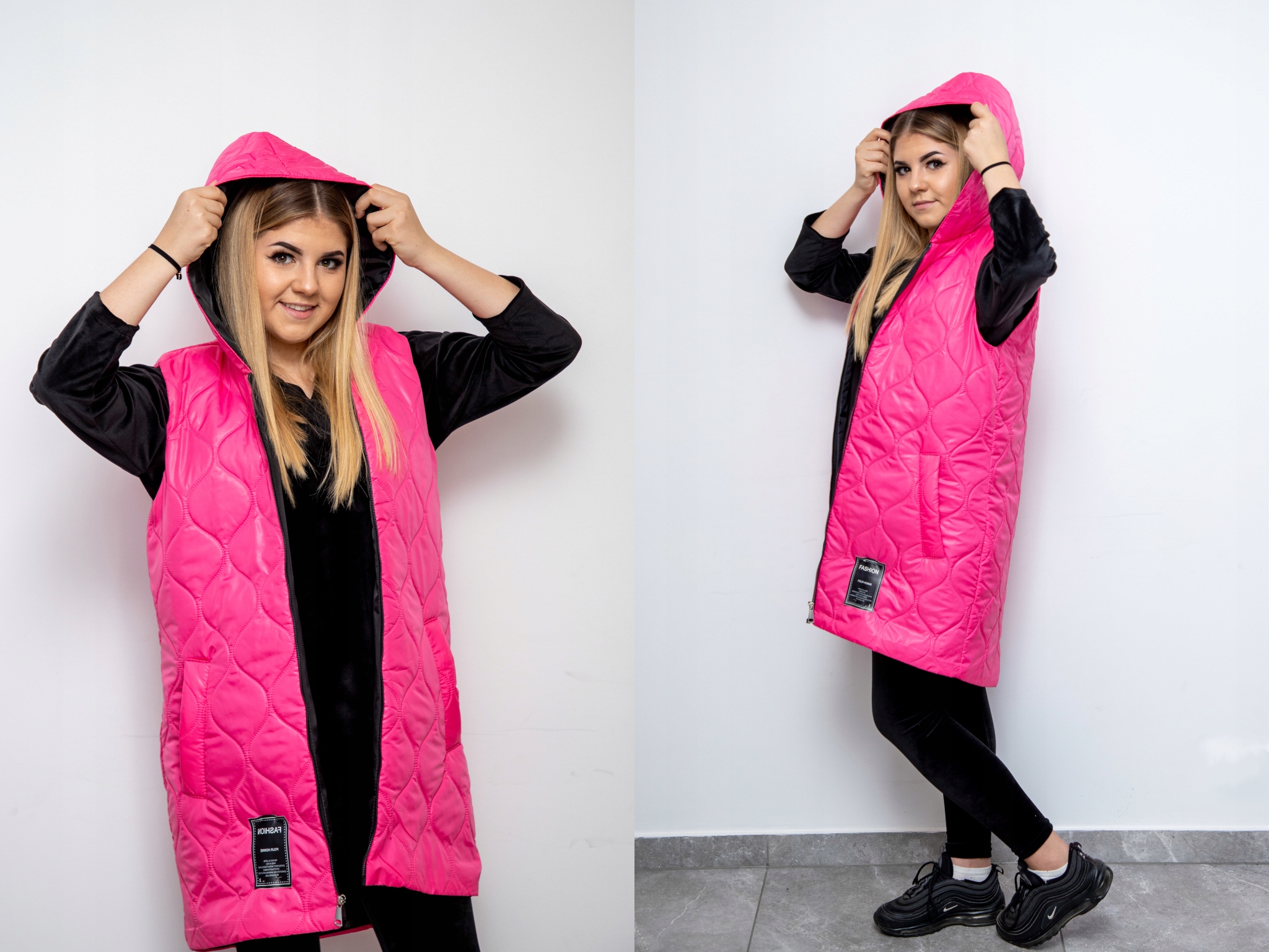 KAMIZELKA DAMSKA DŁUGA PIKOWANA BEZRĘKAWNIK L/XL Model Vistal
