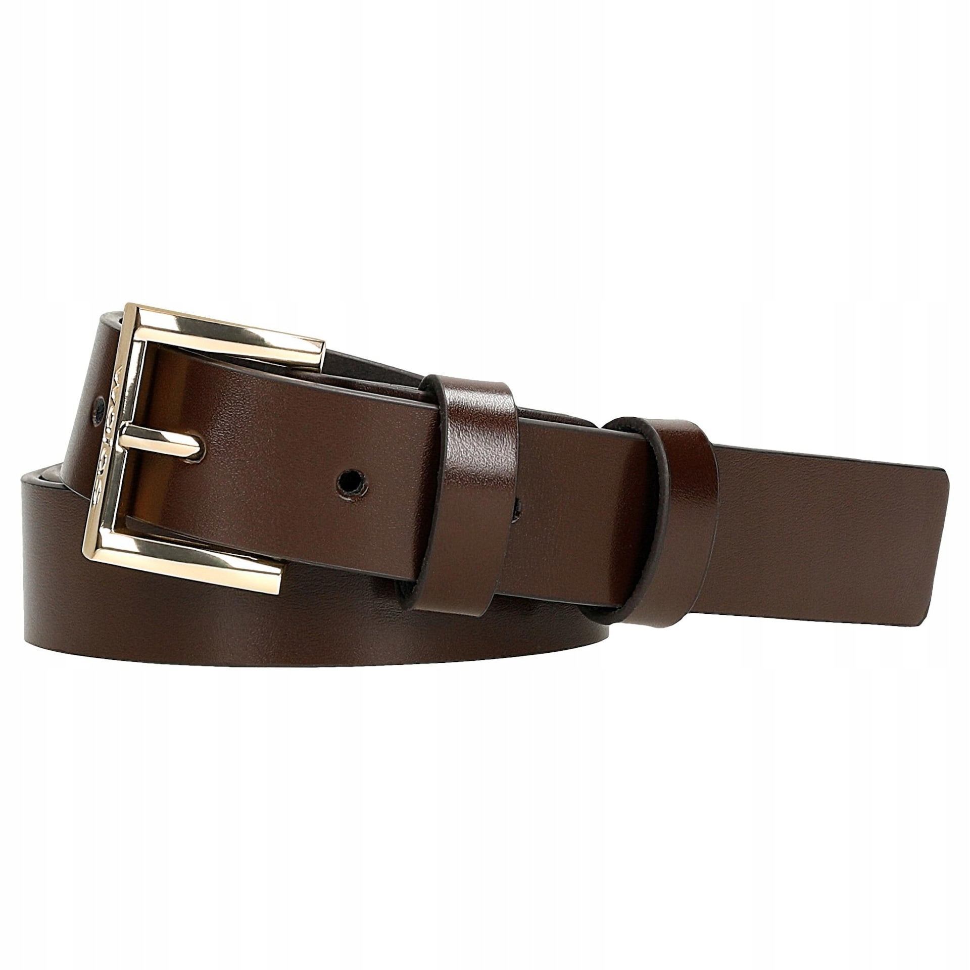 Pasek Damski Skórzany złota klamra Skóra Naturalna licowa Brąz Wojas 90cm