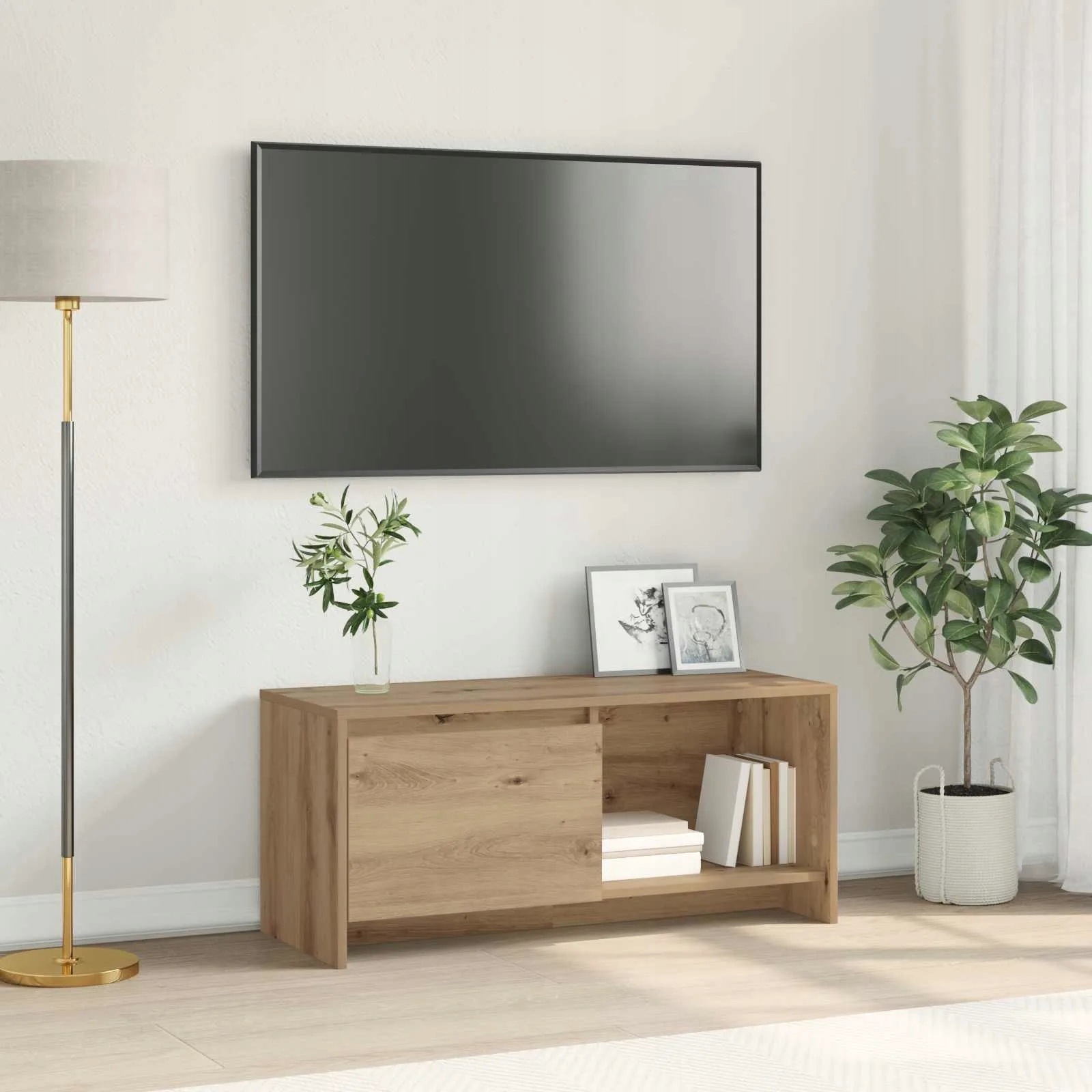 vidaXL Sestava Tv skříněk Nástěnný Artisanový dub 90 x 35 x 40 cm
