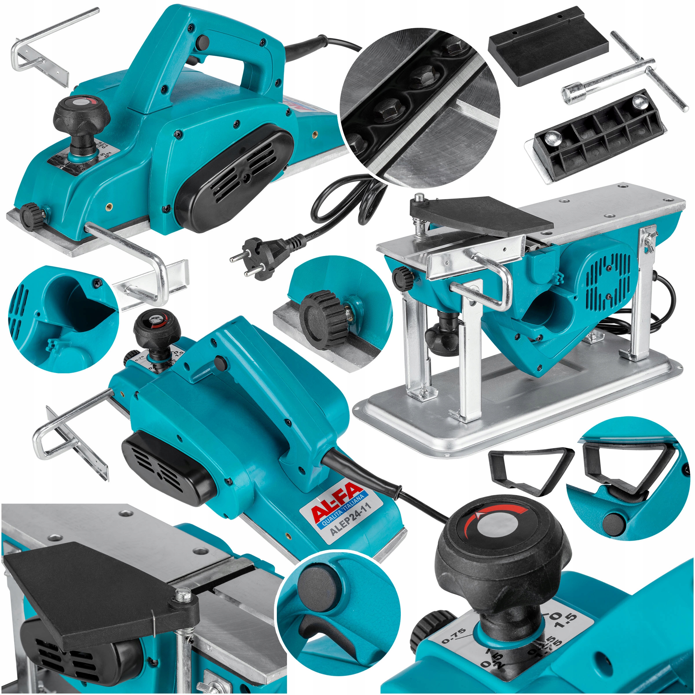 Strug elektryczny Hebel Stolarski do drewna Strugarka Heblarka stołowa 2w1