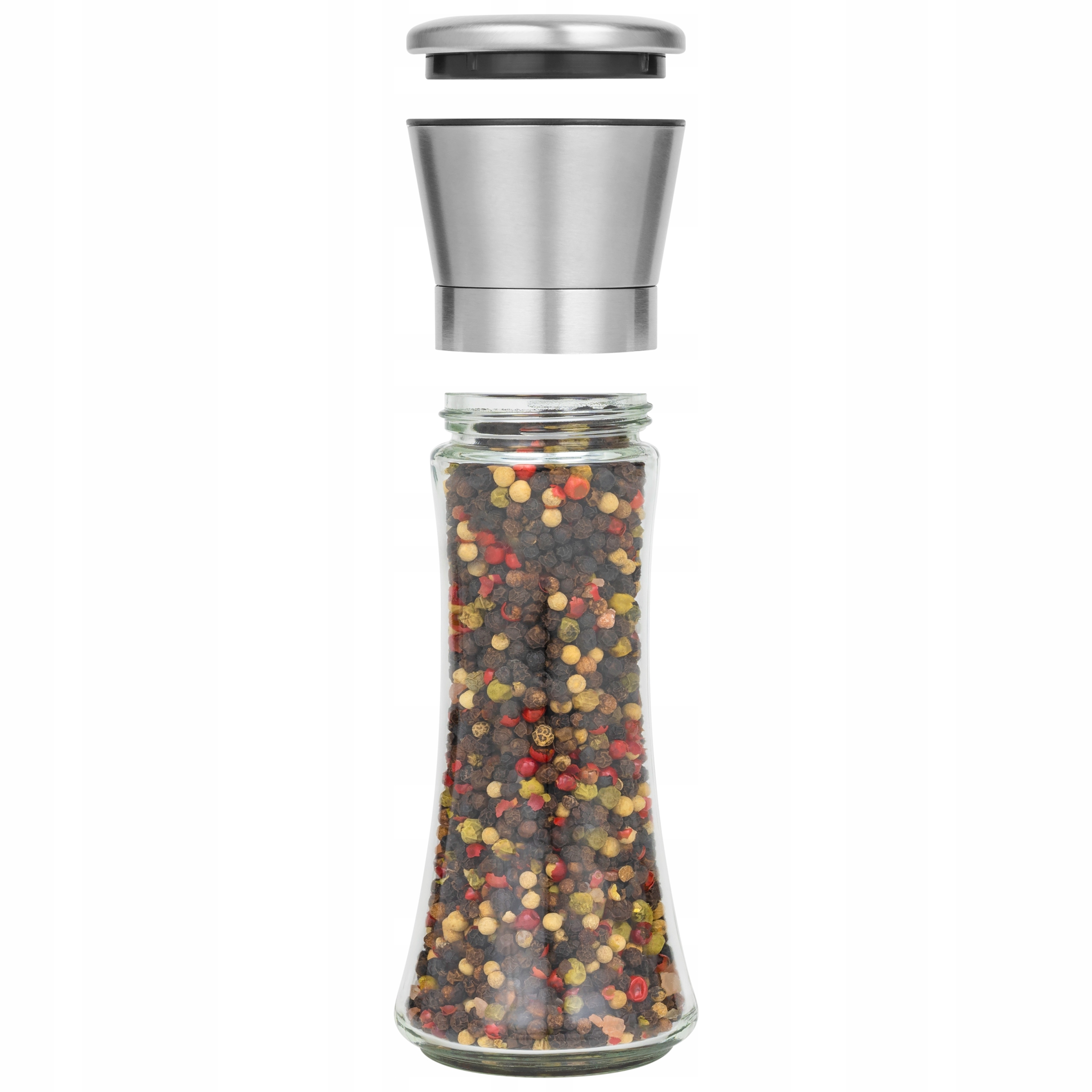 CERAMICZNY MŁYNEK DO MIELENIA SOLI PIEPRZU PRZYPRAW 210ml INOX 2szt + TORBA Materiał szkło