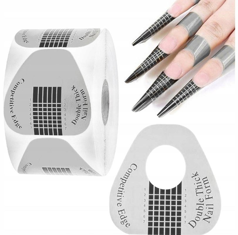 Szablon Formy Papierowe Do Przedłużania Paznokci Manicure Żelu 100 szt.