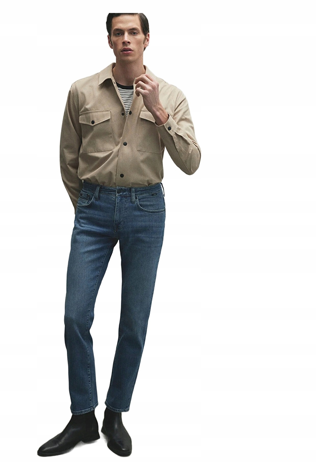 Mavi Pánské Modré Rovné Džíny S Oděrkami 30 32 5DA