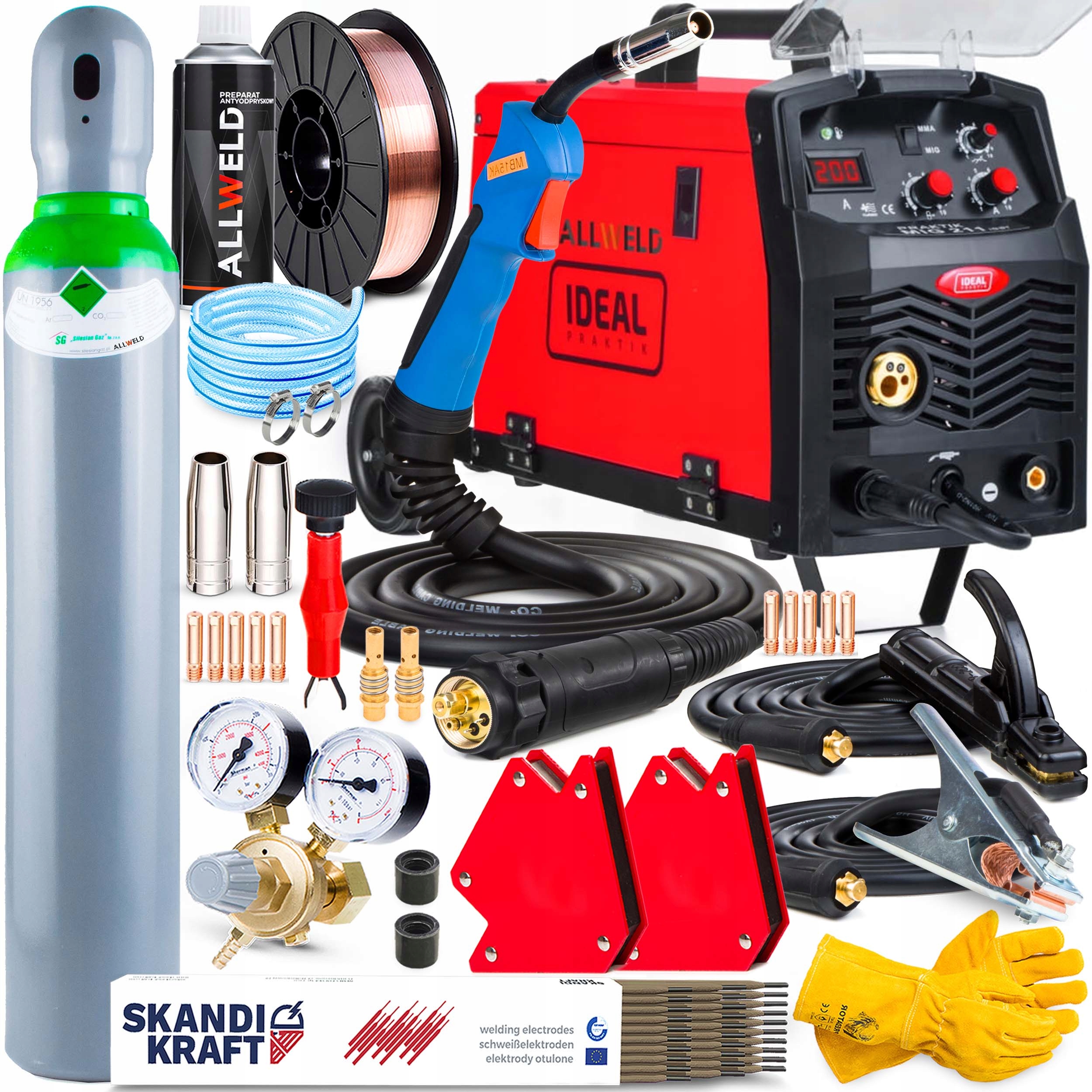 SPAWARKA INWERTOROWA INWERTER IDEAL MIG 211 IGBT MMA 230V 200A LUTOSPAWANIE