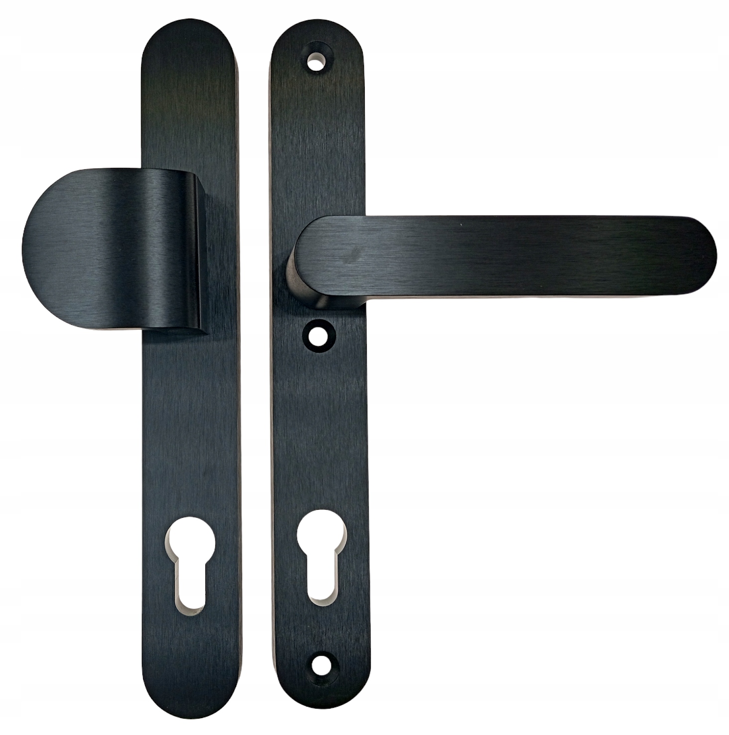 Medos Kľučka s čiernym brúseným úchytom Brussels, úzky rozstup 92 mm