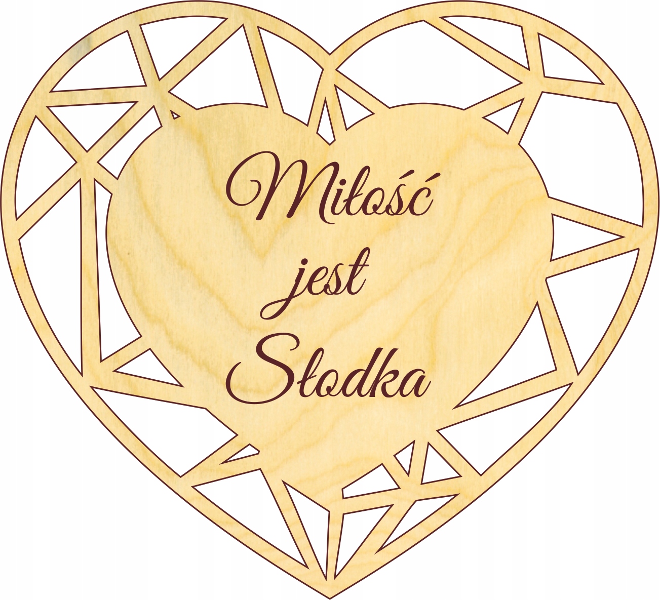 

Decoupage Ażurowy Dekor Serce Grawer Miłość Jest