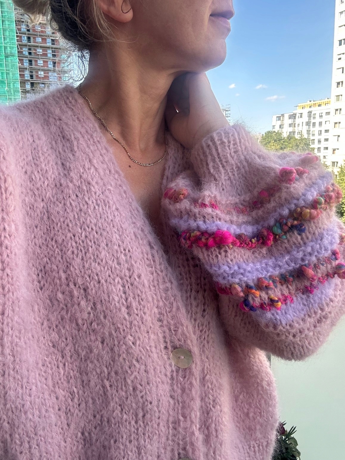 Kardigan MelArt pink handmade