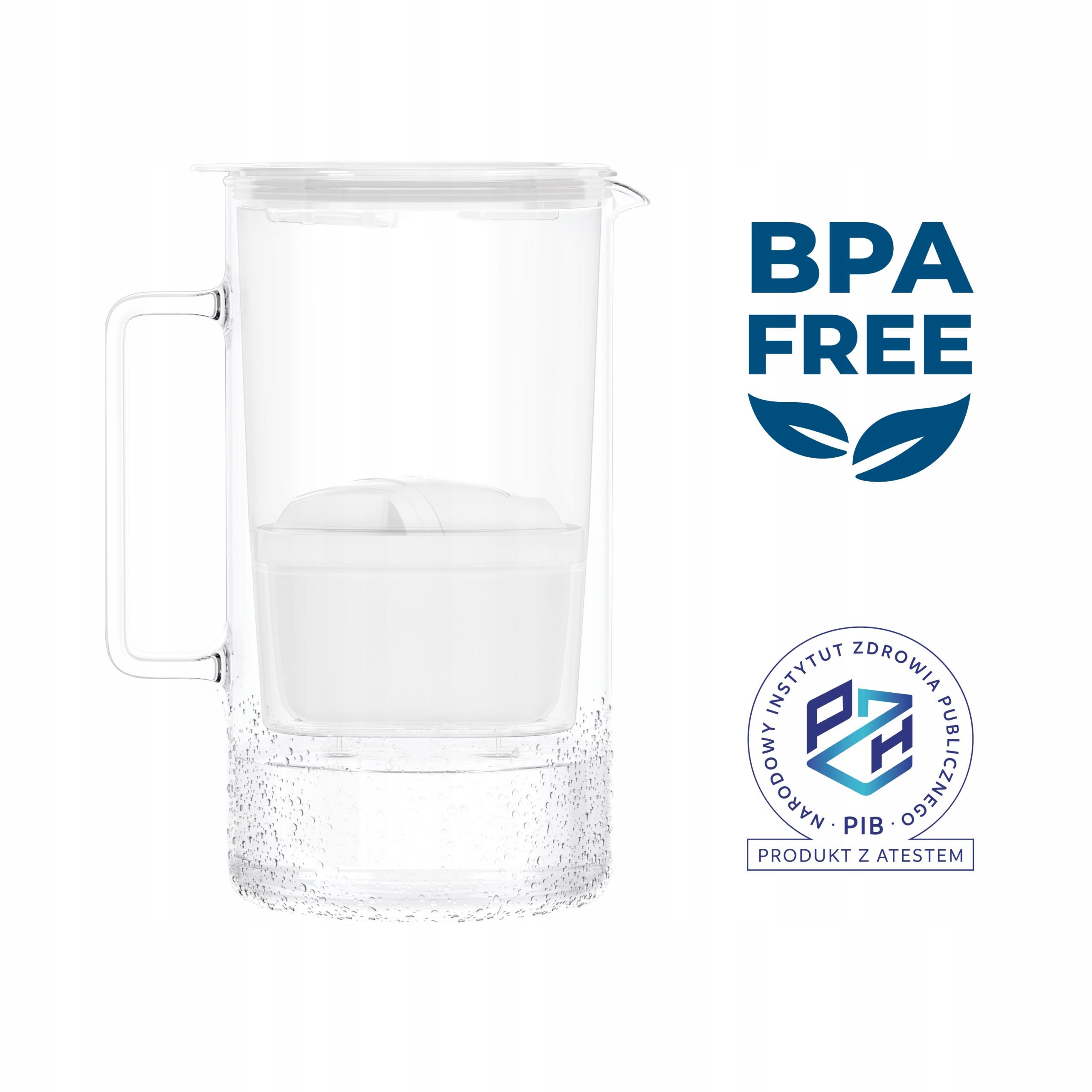 Üveg szűrőkancsó Wessper D4 BOROSILICATE MINI futureflow 2l Teljes térfogat 2 l