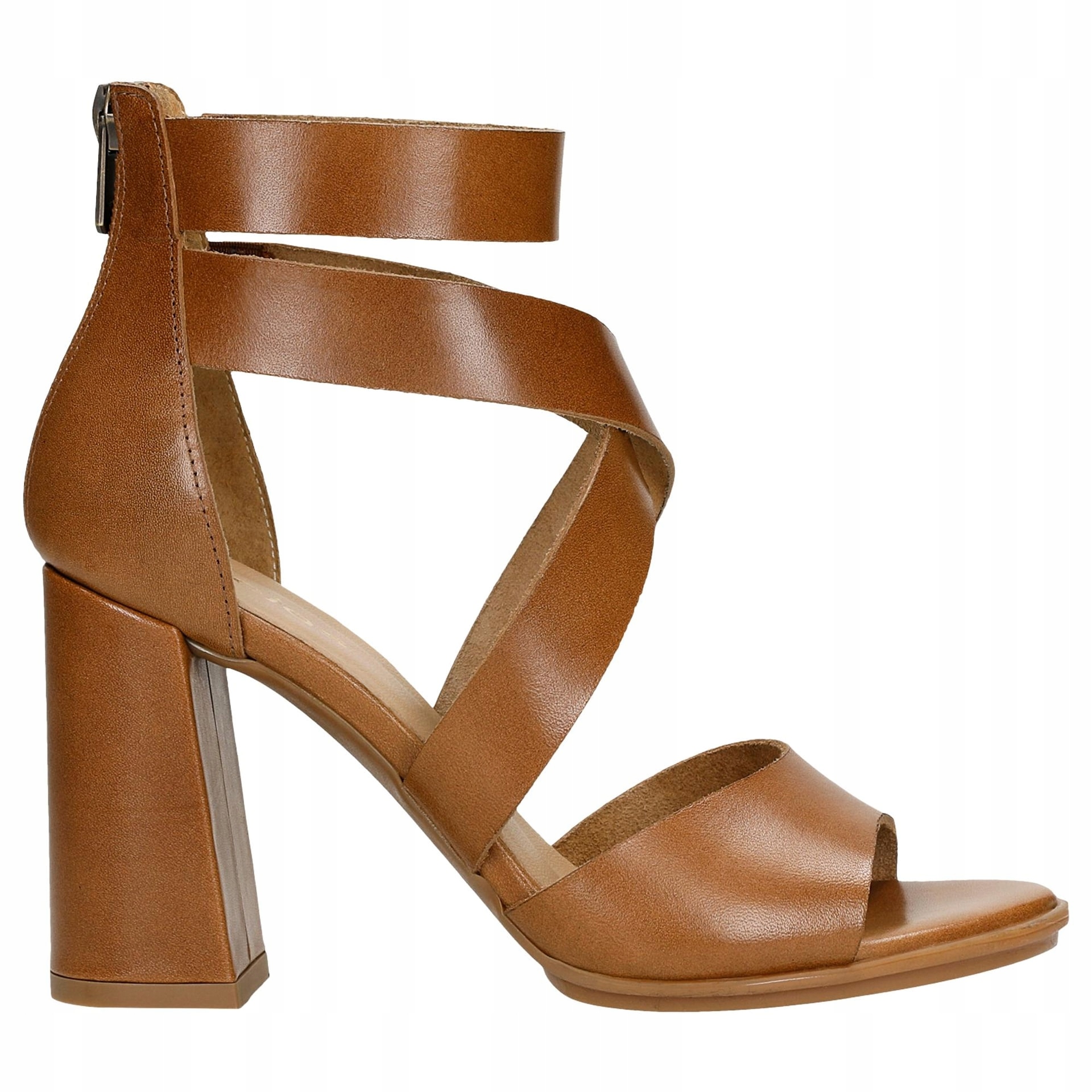 Boty Wojas Dámské kožené sandály hnědé, vel.